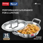 Prestige Tri Ply Splendid Kadai With SS Lid - Image 2