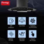 Prestige Kitchen Hood - Oscar 900 (90 cm with Safe Sense) | Advanced gas leak detector | Auto-clean | Powerful 1000M3/HR Suction | 3 speed control - Image 4