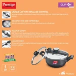 Prestige Clip-on Svachh Hard Anodised Spillage Control Pressure Cooker (Black) - Image 4
