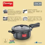 Prestige Svachh Hard Anodised Spillage Control Senior Pressure Cooker, (Black) - Image 4