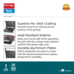 Prestige PEG 6.0 Non-Stick Coating 1000 W Electric Grill (Red and Black) - Image 4