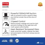 Prestige Tampa 600 KitchenHood with Auto Clean Function - Angular Suction - 1100m3/hr - Image 4