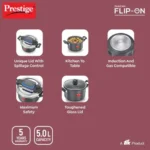 Prestige Svachh Flip-on Hard Anodised Gas and Induction Compatible Pressure Cooker with Glass Lid, (Black) - Image 4