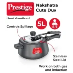 Prestige Nakshatra Cute Duo Svachh Hard Anodised Spillage Control Pressure Cooker (Black) - Image 2