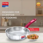 Prestige Platina Popular Stainless Steel Unique Impact Forged Bottom Fry Pan (Silver) - Image 2