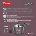 Prestige Apple Duo Plus Hard Anodised Spillage Control Pressure Cooker (Black) - Image 6