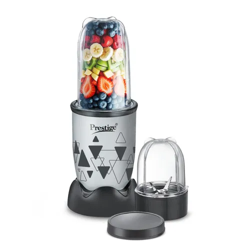 1813-43153-IMG1 Prestige 350 Watts Iris Nutri-Mix Mixer Grinder with 2 Multipurpose Jars|Compact Design|Dual Safety Inter-Lock System|Extra Lids for Storage|Back & Grey - Image 1