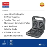 Prestige Sandwich Toaster With Fixed Sandwich Plates - PSDP 03 - SS - Image 3