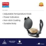 Prestige PRM 3.0 900-Watt Plain Plate Roti Maker (Silver) | Non-Stick Coating - Image 3