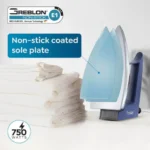 Prestige Magic Cruise 600W Dry Iron|Greblon Non-Stick Coated Sole Plate|Wide Range Of Fabric Interface|Light Weight|Neon Indicator Light|2 Year Warranty|Blue & Silver - Image 3