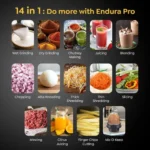 Prestige 1000 Watts Endura Pro Mixer Grinder with 6 Jars and Food Processor Attachments| Sturdy Stainless Steel Body| Ball Bearing Pure Copper Motor| See-Through Lids| Black and Silver - Image 2