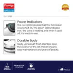 Prestige PRM 3.0 900-Watt Plain Plate Roti Maker (Silver) | Non-Stick Coating - Image 5