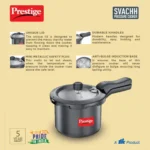 Prestige Svachh Hard Anodised Spillage Control Pressure Cooker, (Black) - Image 5