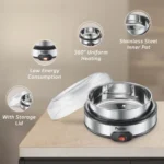 Prestige PYM 02 Electric Yoghurt Maker with Storage Lid| Stainless Steel Inner Pot| Low Energy Consumption| 360 Degree Uniform Heating - Image 3