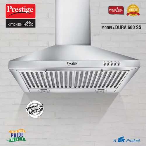 4383-41827-IMG1 Prestige Dura 600 Stainless Steel Baffle Filter Kitchen Hood - 1000m3/hr - Image 1