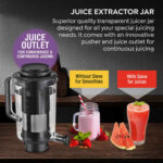 Prestige 750 Watts Prism Mixer Grinder with 4 Jars (3 Stainless Steel Jars + 1 Juicer Jar)| LED Power Indicator|Flow Breaker Design|Juicer Extractor Jar| Purple and White - Image 4