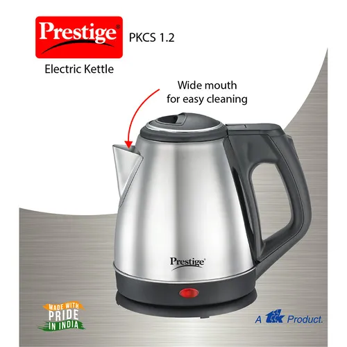 4433-41596-IMG1 Prestige PKCS Stainless Steel Electric Kettle 1500W, 1.2L (Silver) - Image 1