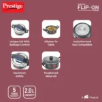 Prestige Svachh Flip-on Mini Hard Anodised Spillage Control Pressure Cooker with Glass Lid, (Black) - Image 4