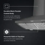 Prestige Kitchen Hood Dura Plus Contemporary Black - Image 3