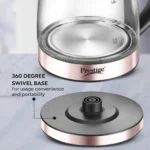 Prestige PKGB 1.8 Litre Electric Glass Kettle| LED Power Indicator| Borosilicate Glass| Automatic Power Cut-Off| Concealed Element| 360 Degree Swivel| Cool Touch Handle - Image 6