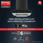 Prestige Kitchen Hood/Chimney - Oscar 600 (60 cm with Safe Sense) | Auto-Clean - Image 2