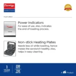 Prestige Sandwich Toaster With Fixed Sandwich Plates - PSDP 03 - SS - Image 4