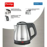 Prestige PKCS Stainless Steel Electric Kettle 1500W, 1.2L (Silver) - Image 4