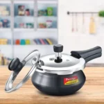 Prestige Deluxe Duo Plus Hard Anodised Gas and Induction Compatible Pressure Handi with Glass Lid, (Black) - Image 4
