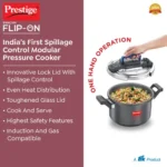 Prestige Svachh Flip-on Hard Anodised Gas and Induction Compatible Pressure Cooker with Glass Lid, (Black) - Image 3