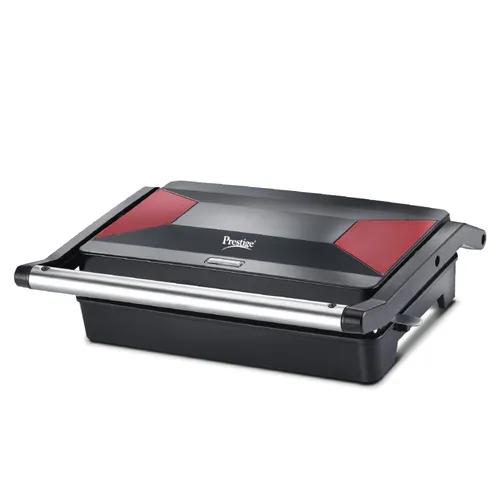 6303-42283-IMG1 Prestige PEG 6.0 Non-Stick Coating 1000 W Electric Grill (Red and Black) - Image 1