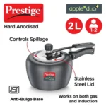 Prestige Apple Duo Plus Hard Anodised Spillage Control Pressure Cooker (Black) - Image 4