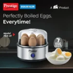 Prestige PEB 01 Egg Boiler (7 Egg Capacity)| 3 Boiling Modes| Auto- Switch Off| Stainless Steel Body|One Touch Operation| Customizable Boiling Level| Measuring Cup Inside| 7 Eggs at a Time|Silver - Image 2