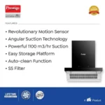 Prestige Tampa 600 KitchenHood with Auto Clean Function - Angular Suction - 1100m3/hr - Image 3