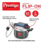 Prestige Svachh Flip-on Hard Anodised Gas and Induction Compatible Pressure Cooker with Glass Lid, (Black) - Image 2