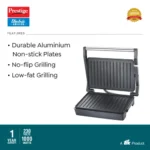 Prestige PEG 6.0 Non-Stick Coating 1000 W Electric Grill (Red and Black) - Image 3