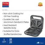 Prestige Sandwich Toaster With Fixed Sandwich Plates - PSDP 02 - Image 3