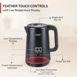Prestige Digi Kettle 2.0 Litre with 4 Preset Modes| Live Temperature Display| Elegant Cool Touch Design| Auto-Cut Off and Dry Heat Protection| 360 Degree Swivel Base - Image 5