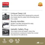 Prestige Nakshatra Plus Svachh Hard Anodised Aluminium Spillage Control Handi Pressure Cooker (Black) - Image 3