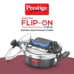 Prestige Svachh Flip-on Mini Hard Anodised Spillage Control Pressure Cooker with Glass Lid, (Black) - Image 5