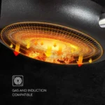 Prestige Omega Deluxe Granite 3 Piece non-stick BYK cookware set (Aluminum)|Contains Fry Pan (24cm), Omni Tawa(28cm), Kadai with lid(24cm)|Black - Image 5