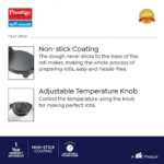 Prestige PRM 3.0 900-Watt Plain Plate Roti Maker (Silver) | Non-Stick Coating - Image 4
