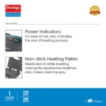 Prestige Sandwich Toaster PGMFB(D) Designer Series With Fixed Sandwich Grill Plates - Image 4