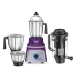 Prestige 750 Watts Prism Mixer Grinder with 4 Jars (3 Stainless Steel Jars + 1 Juicer Jar)| LED Power Indicator|Flow Breaker Design|Juicer Extractor Jar| Purple and White