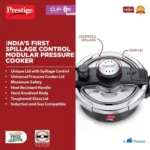Prestige Clip-on Mini Svachh Hard Anodised Pressure Cooker with Glass Lid, (Black and Silver) - Image 3