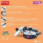 Prestige Clip-on Svachh Hard Anodised Spillage Control Pressure Cooker - Image 4