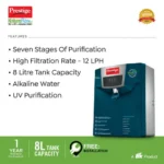 Prestige CleanHome Naturoflow 2.0 RO+ UV+ Alkaline Water Purifier, 8L (Blue) - Image 3