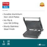 Prestige PEG 5.0 Non-Stick Coating 800 W Electric Grill (Silver and Black) - Image 4